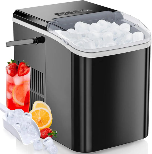 Countertop Ice Maker: Fast 9 Cubes in 6 Min, Self-Cleaning
