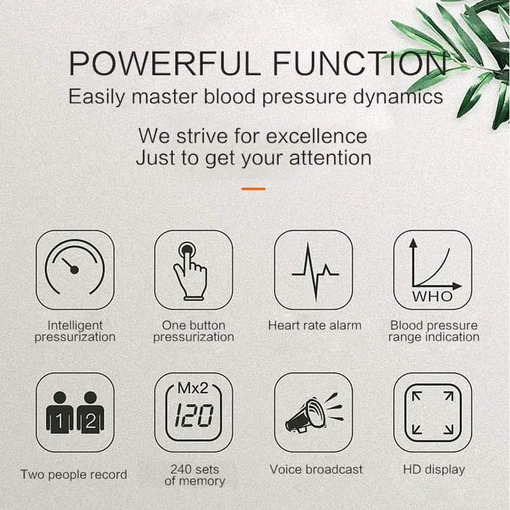 BP Monitor: Voice-Enabled Upper Arm Blood Pressure Meter