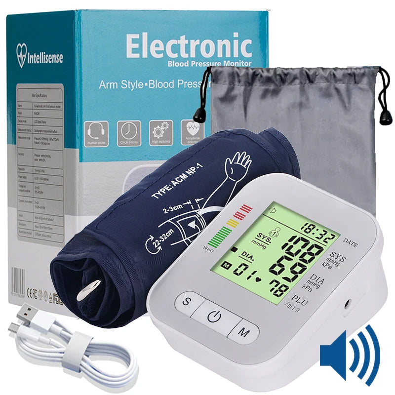 BP Monitor: Voice-Enabled Upper Arm Blood Pressure Meter