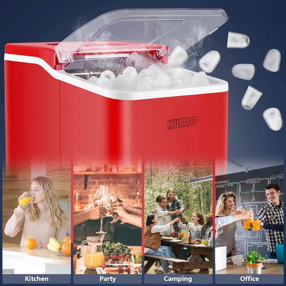 Countertop Ice Maker, 9 Bullet Ice in 6 Mins, 26.5 lbs/Day