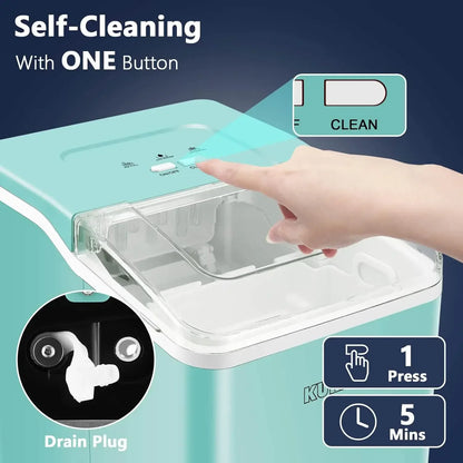 Ice Makers Countertop: 9 Bullet Ice in 6 Mins, 26.5 lbs/Day