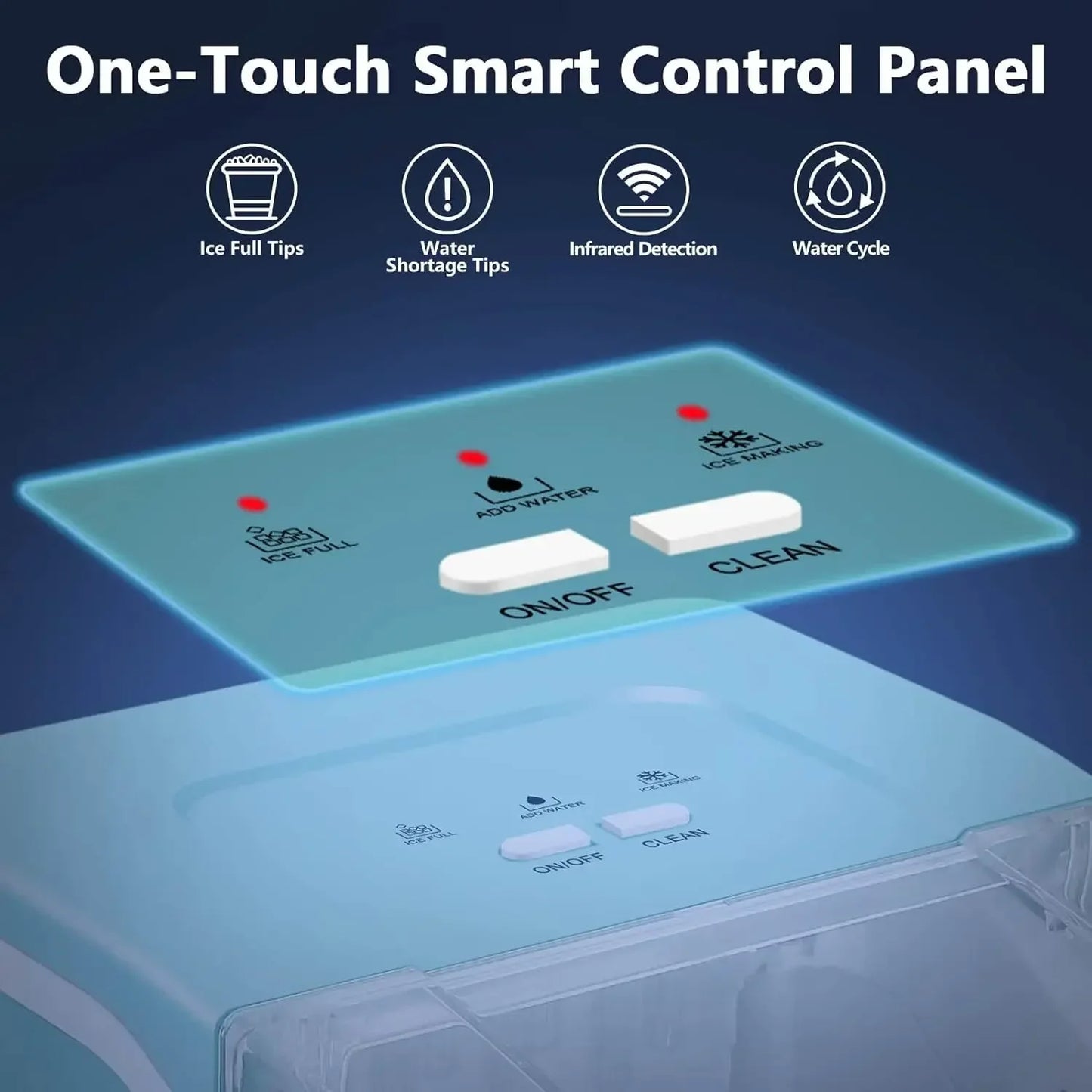 Ice Makers Countertop: 9 Bullet Ice in 6 Mins, 26.5 lbs/Day